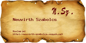 Neuvirth Szabolcs névjegykártya