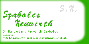 szabolcs neuvirth business card